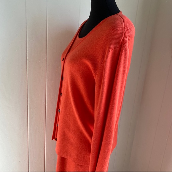 RARE Vintage Nina Charles 2-Piece Sweater Cardigan and Maxi Dress Orange | L - Picture 9 of 16